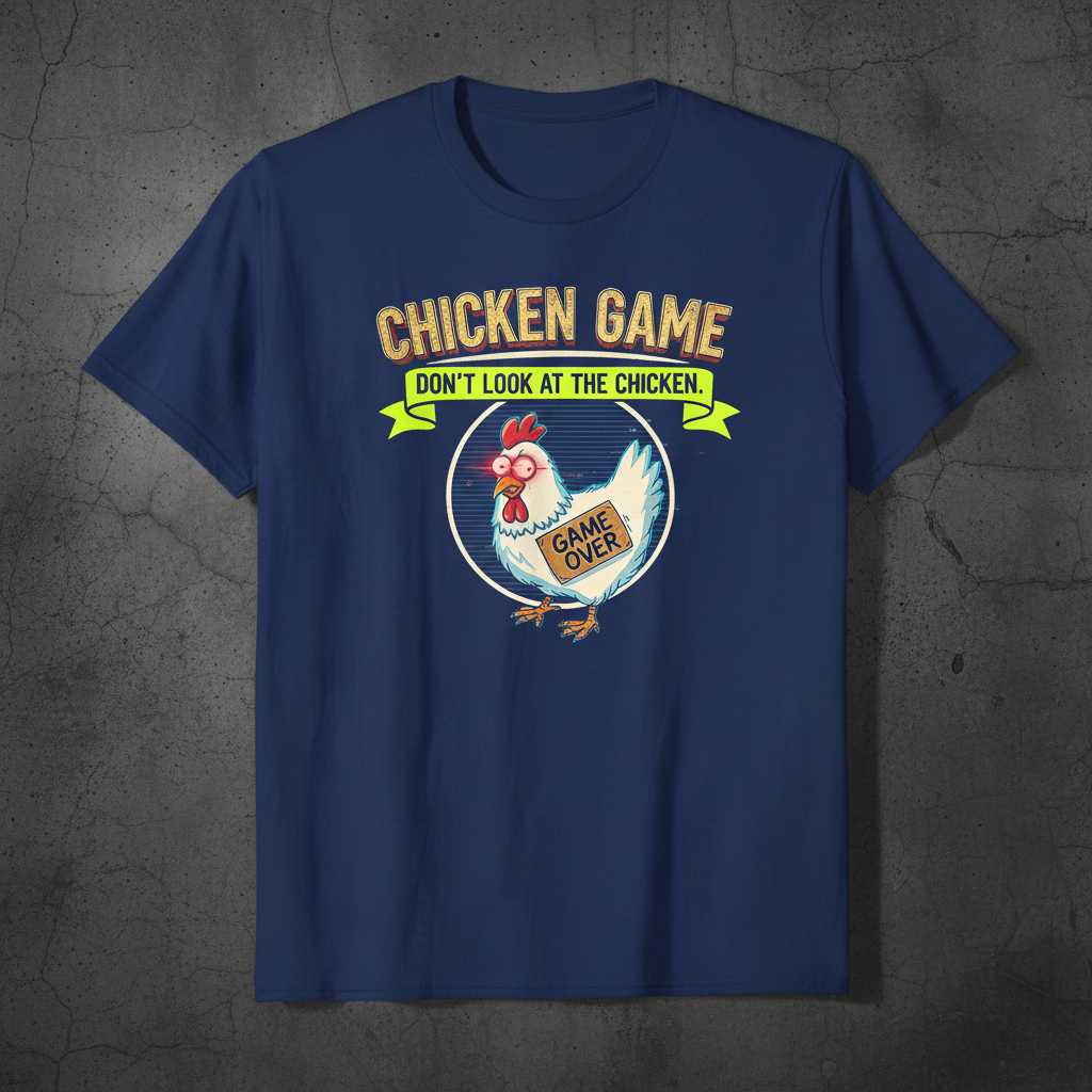 Chicken Game Dont Look at the Chicken Retro T-Shirt, Funny Graphic Tee