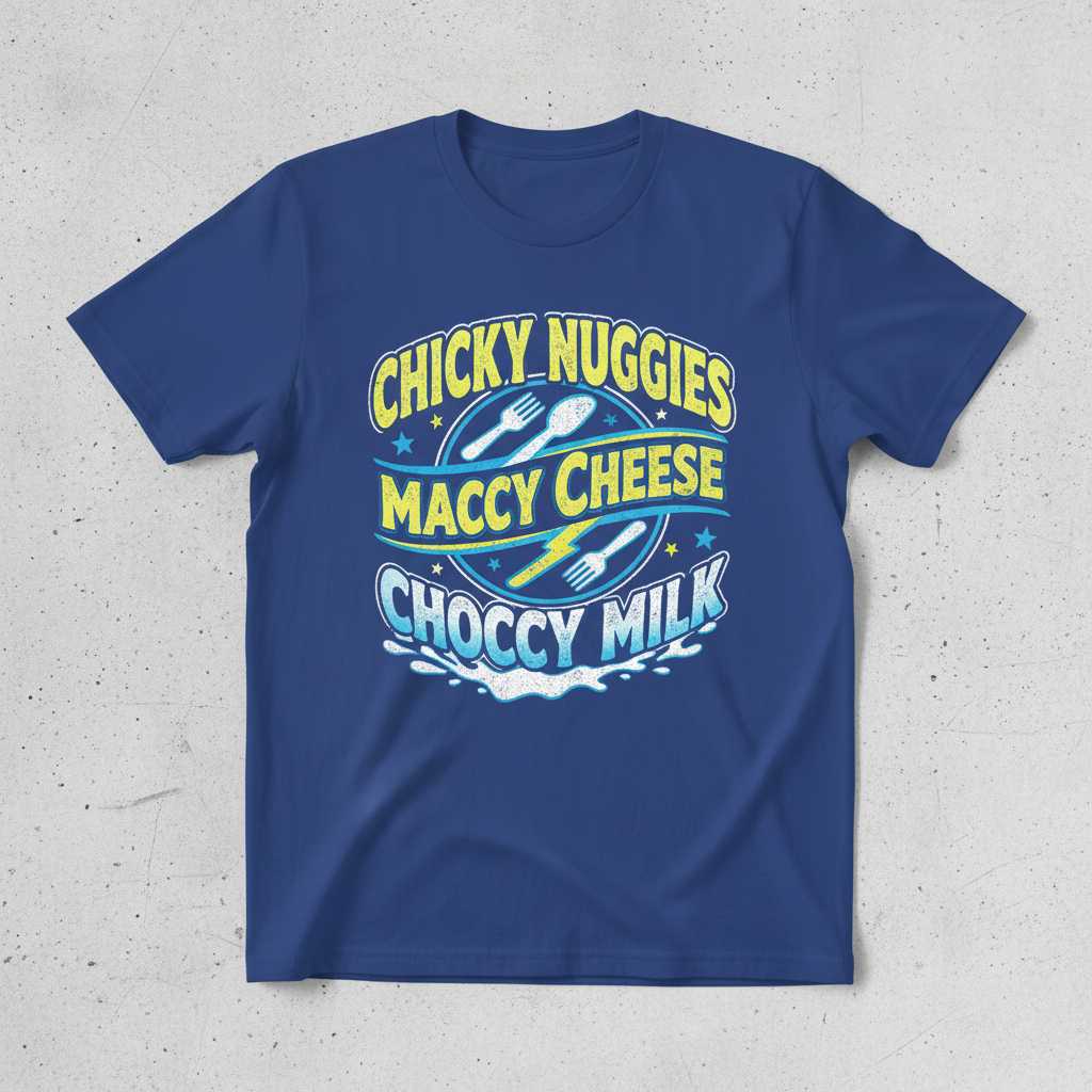 Chicky Nuggies Maccy Cheese Choccy Milk Vintage T-Shirt Funny Graphic Tee