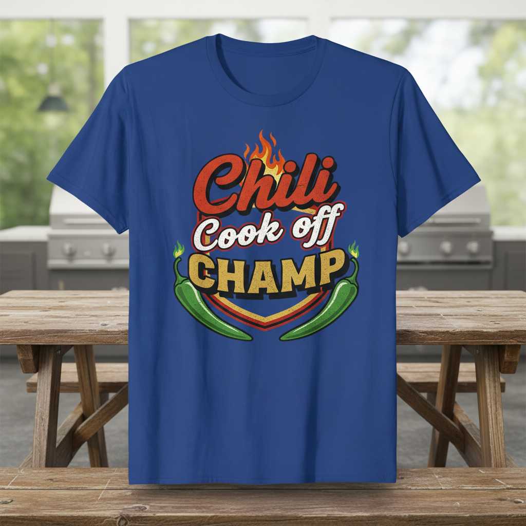 Chili Cook Off Champ Vintage Retro T-Shirt Funny Graphic Tee Souvenir Gear