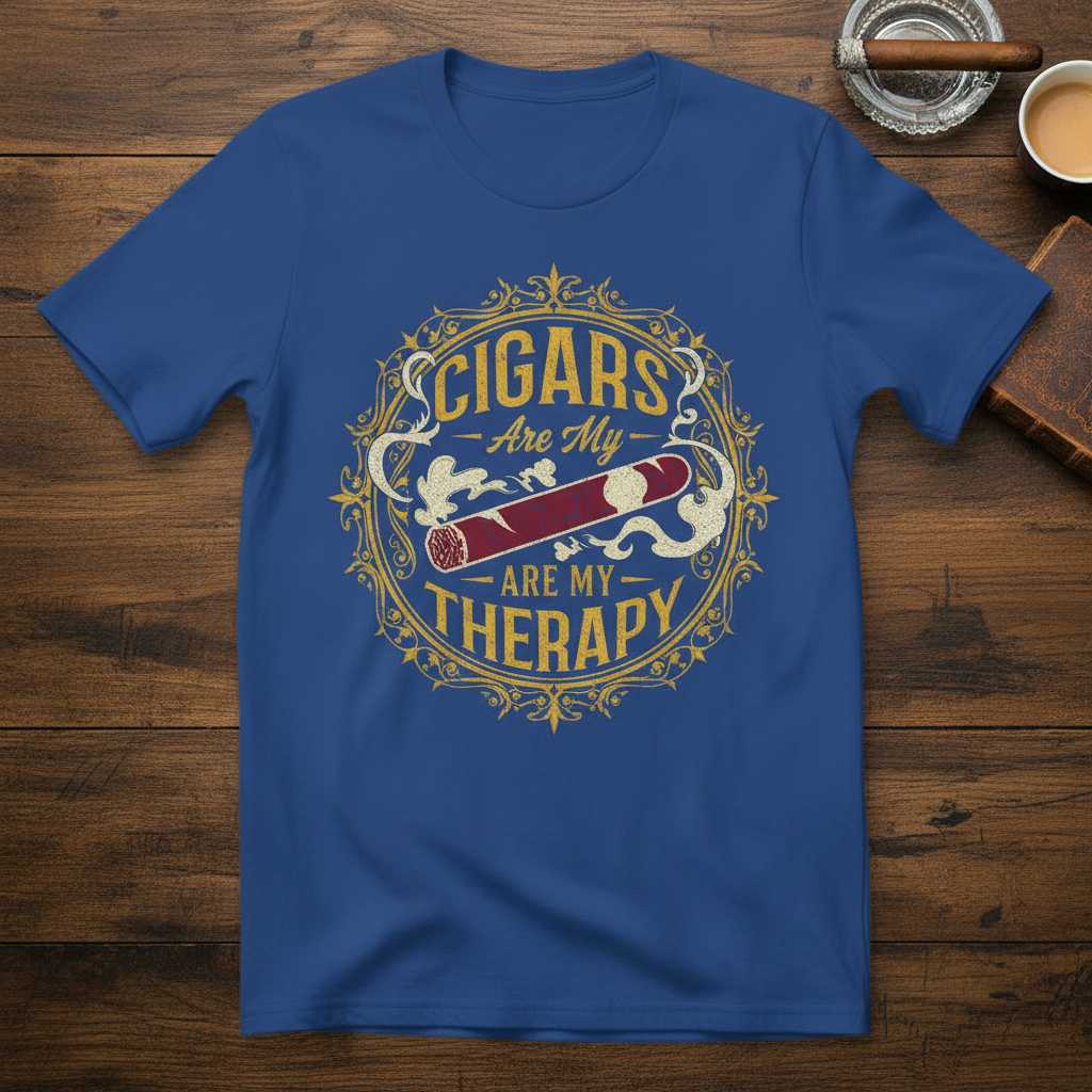 Cigars Are My Therapy Vintage Unisex T-Shirt, Funny Graphic Tee Present Idea
