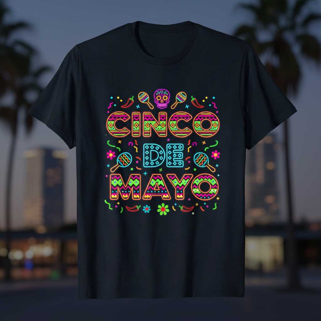 Cinco De Mayo Graphic T-Shirt, Mexican Fiesta Celebration Tee Souvenir