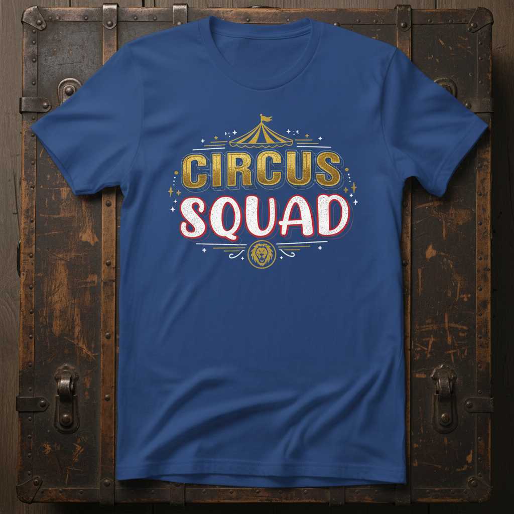 Circus Squad Vintage Distressed Graphic T-Shirt, Novelty Carnival Tee Outfit