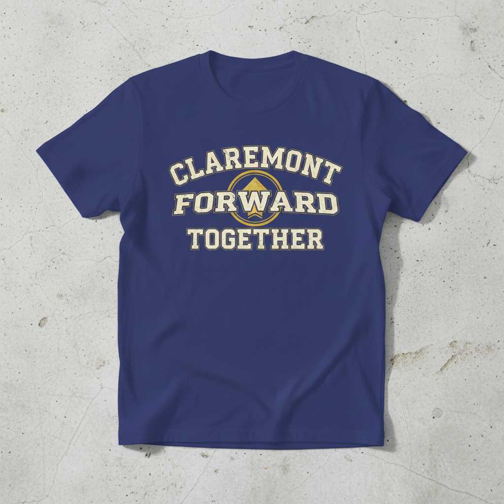 Claremont Forward Together Vintage Retro T-Shirt, Graphic Tee Souvenir