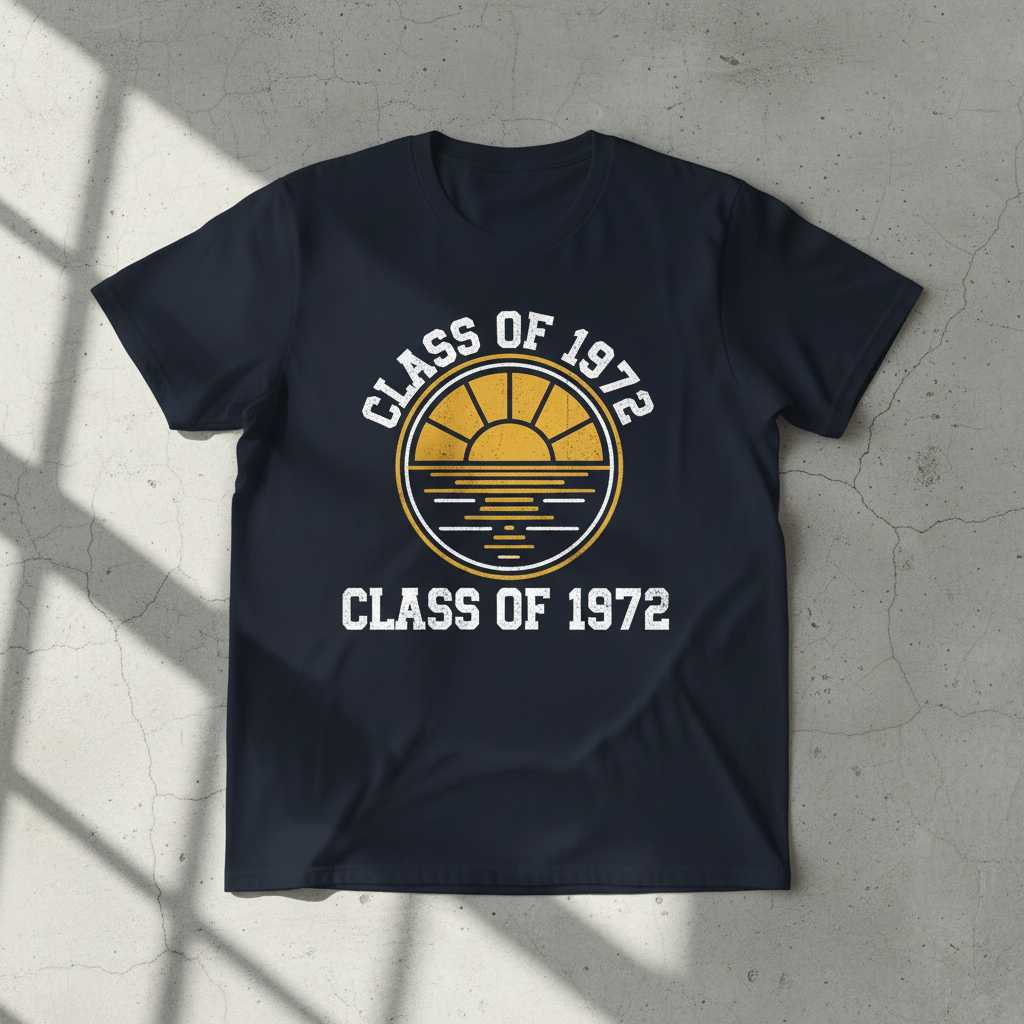Class Of 1972 Vintage Distressed T-Shirt, Graphic Retro Tee Novelty Idea