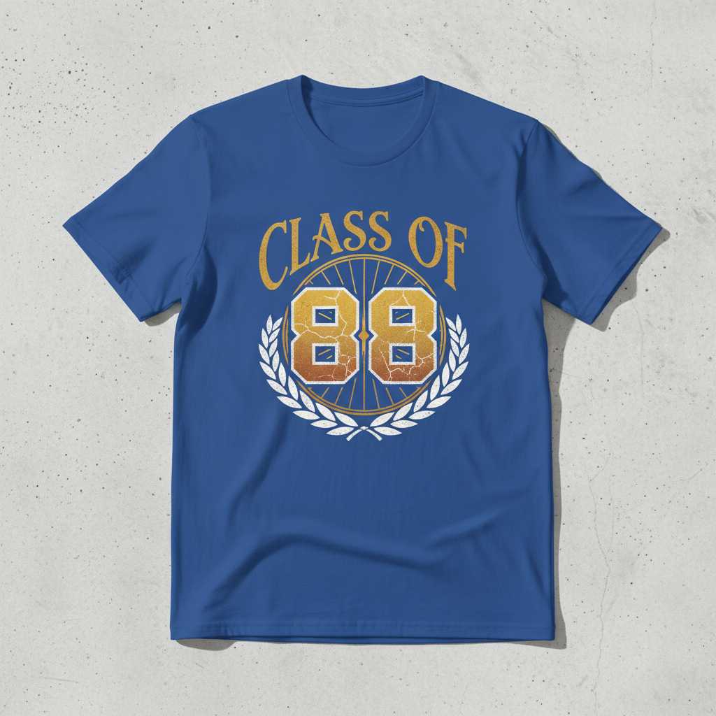 Class Of 88 Vintage Distressed T-Shirt, Novelty Graphic Unisex Tee Souvenir