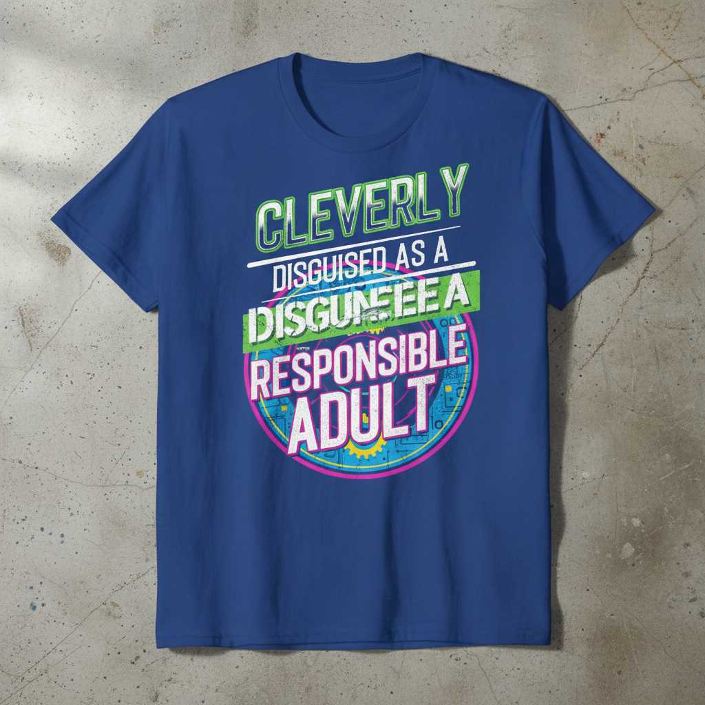 Cleverly Disguised As A Responsible Adult 90s Graphic T-Shirt, Funny Tee Idea