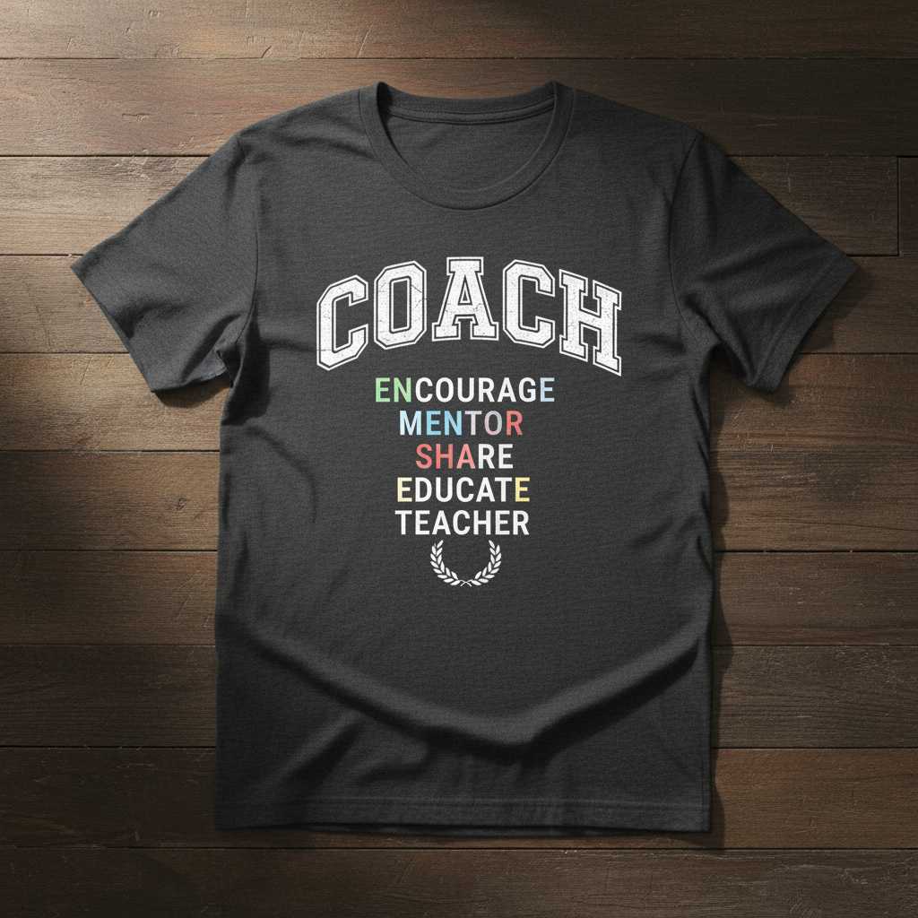 Coach Encourage Mentor Share Educate Teacher Vintage T-Shirt Graphic Tee Idea