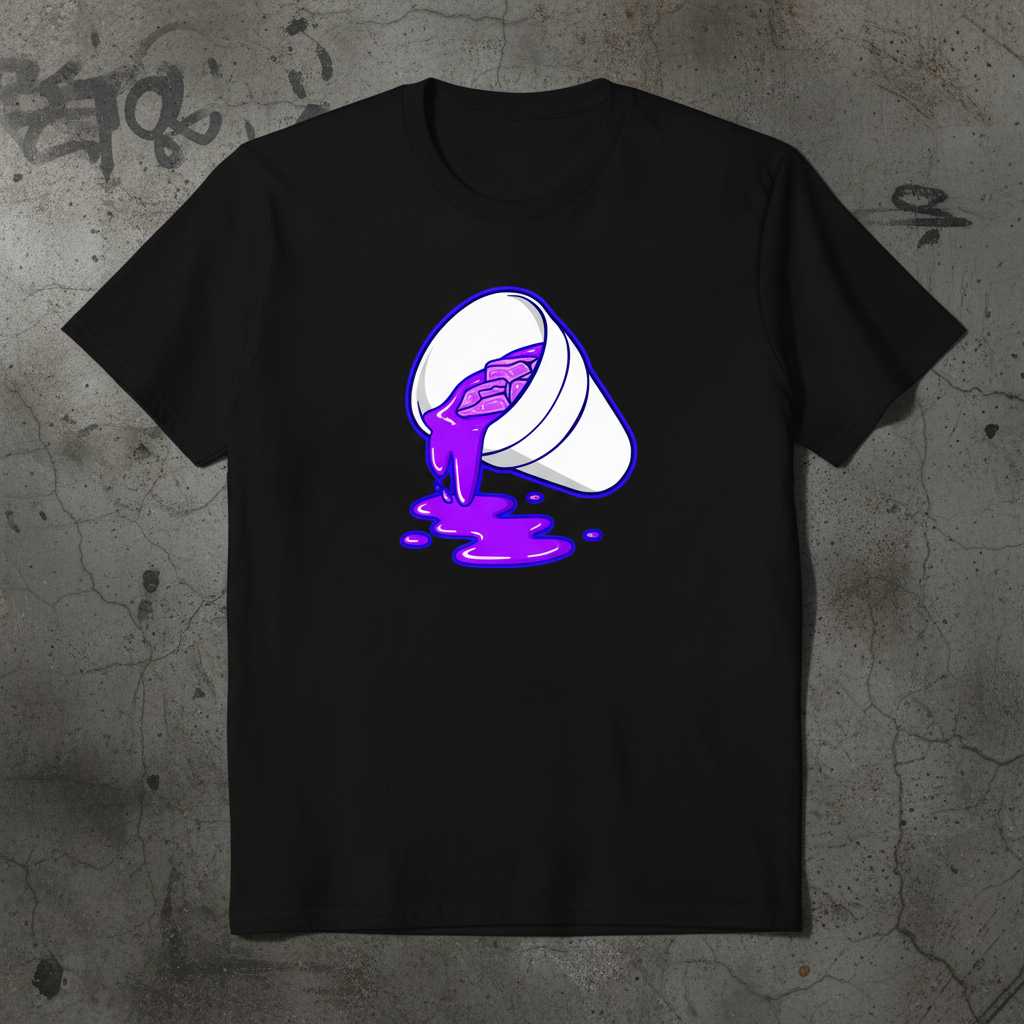 Codeine Purple Drank Sizzurp Graphic T-Shirt, Novelty Styrofoam Cup Tee