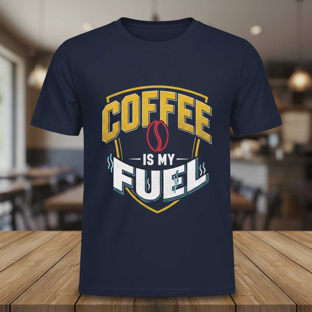 Coffee Is My Fuel Vintage Distressed T-Shirt, Caffeine Lover Graphic Tee