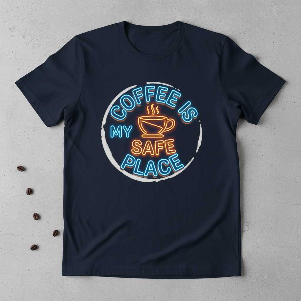 Coffee Is My Safe Place Graphic Unisex T-Shirt, Novelty Tee Merch Idea