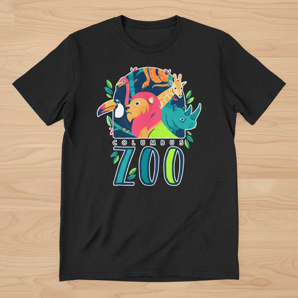 Columbus Zoo Animal Graphic T-Shirt, Cute Wildlife Souvenir Tee Unisex Wear
