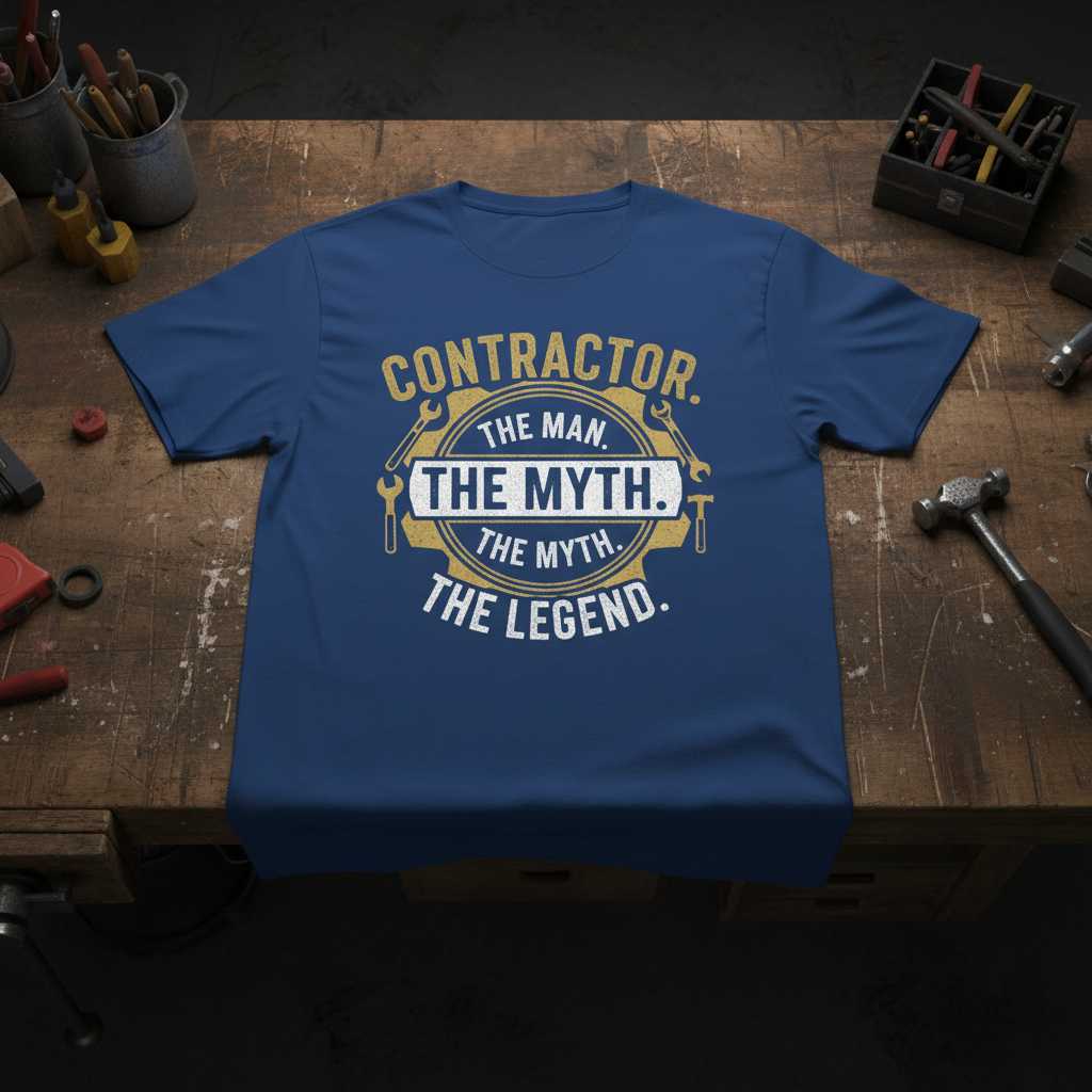 Contractor The Man The Myth The Legend Vintage T-Shirt Funny Graphic Tee Idea