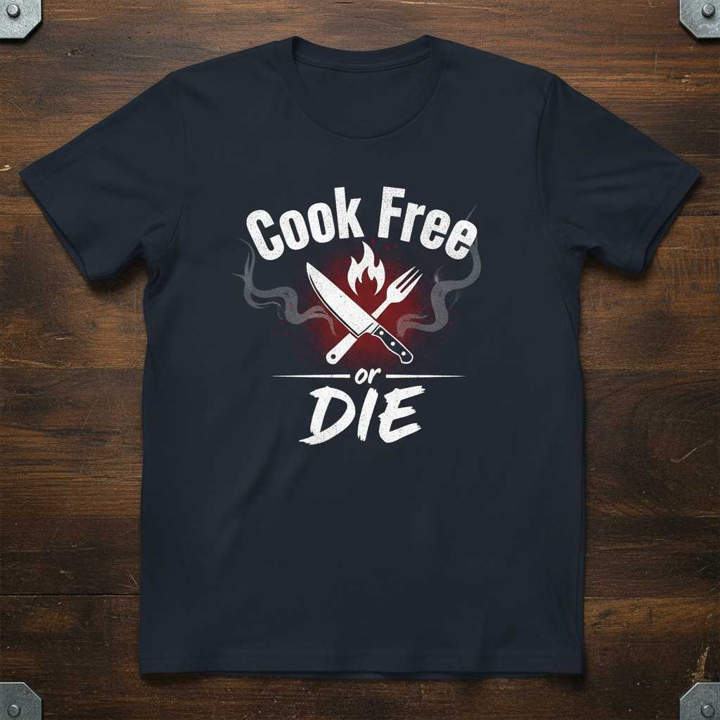 Cook Free Or Die Distressed Chef T-Shirt, Funny Graphic Cooking Tee Merch