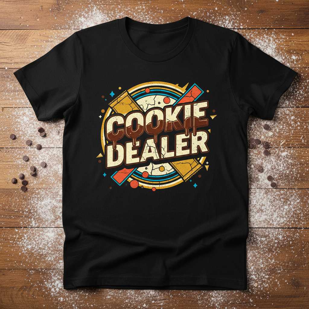 Cookie Dealer Retro Graphic T-Shirt Funny Baking Tee Novelty Unisex Top