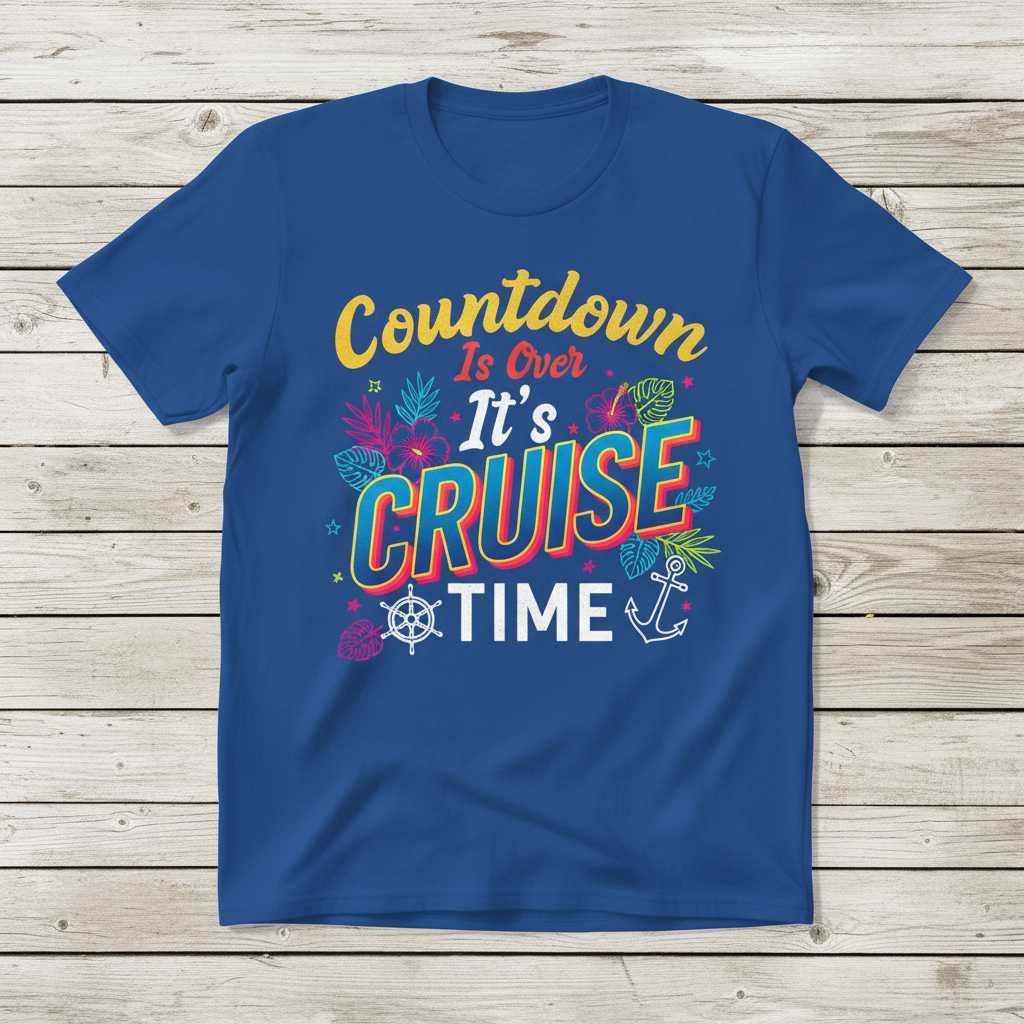 Countdown Is Over Its Cruise Time Retro Graphic T-Shirt, Tee Souvenir
