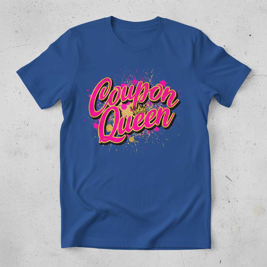 Coupon Queen Distressed Graphic T-Shirt, Funny Couponing Tee Present Idea