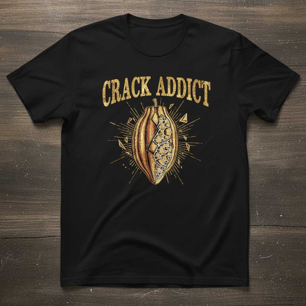 Crack Addict Distressed Vintage Coffee Roaster T-Shirt, Funny Graphic Tee Wear