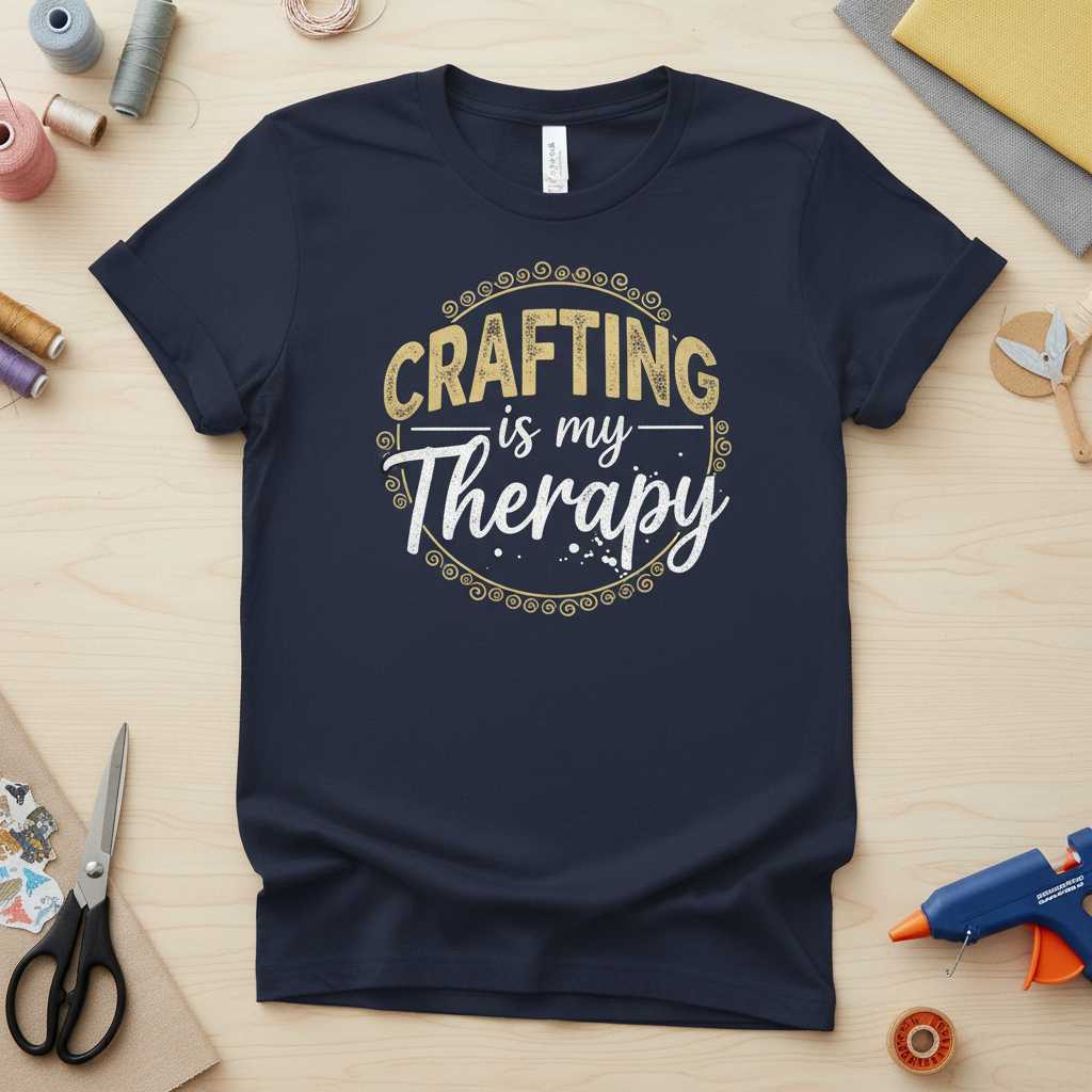 Crafting Is My Therapy Graphic T-Shirt, Funny Crafter Unisex Tee Gift Idea