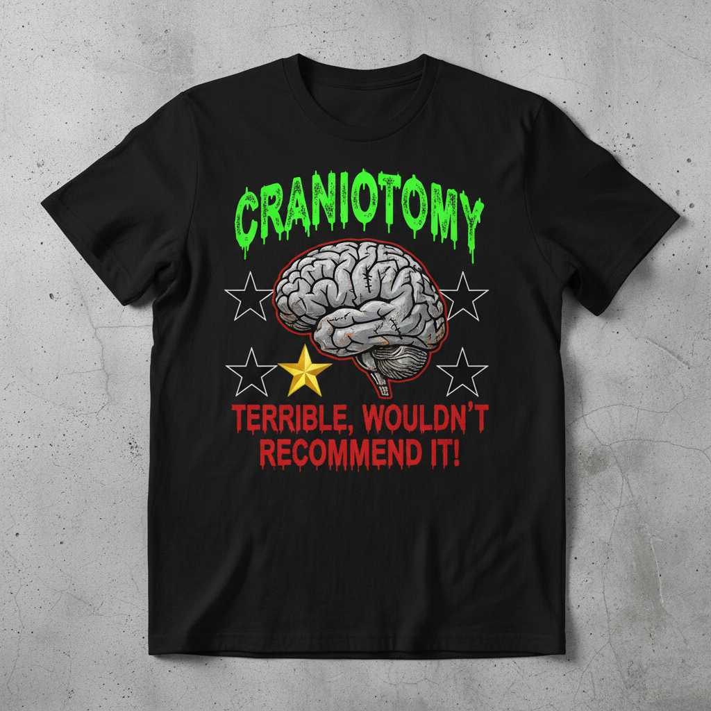 Craniotomy Terrible, Wouldnt Recommend It! Distressed T-Shirt Novelty Tee