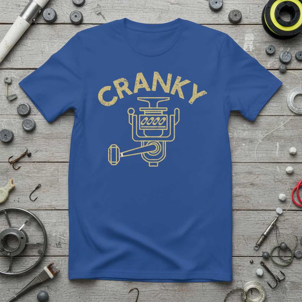 Cranky Fishing Vintage Distressed T-Shirt, Funny Graphic Tee Gift Idea