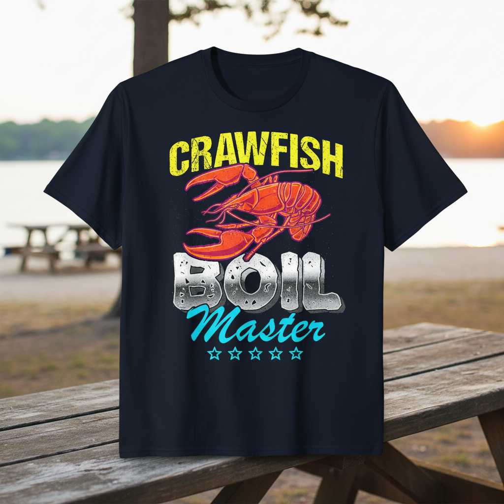 Crawfish Boil Master Vintage T-Shirt, Funny Graphic Tee Souvenir Gear