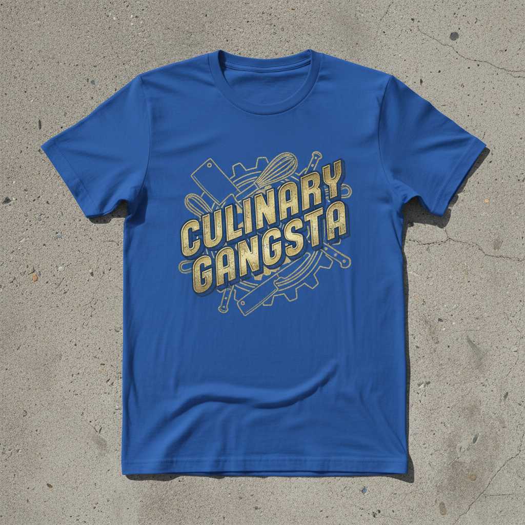 Culinary Gangsta Vintage Distressed T-Shirt, Funny Novelty Graphic Tee Gear
