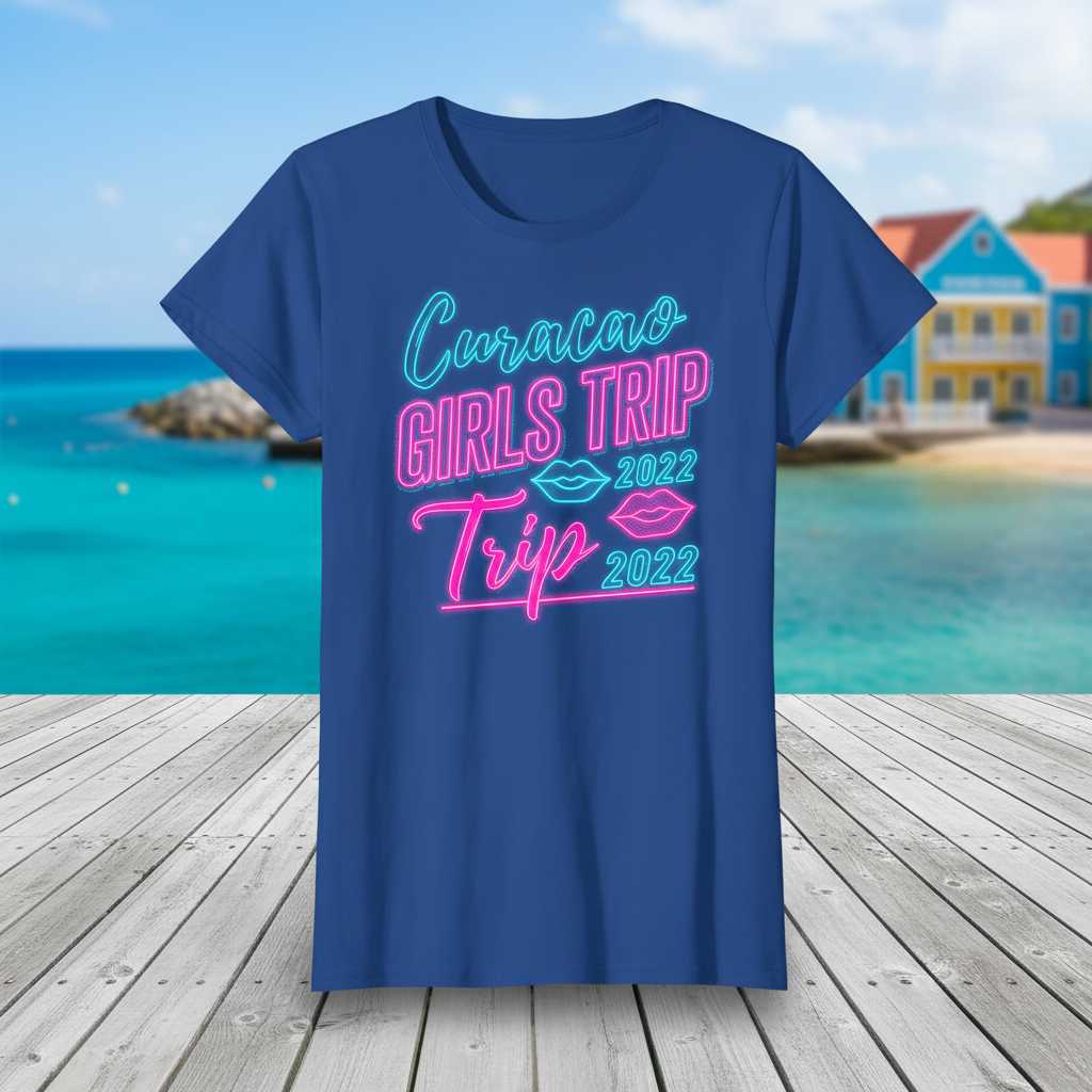 Curacao Girls Trip 2022 Retro T-Shirt, Funny Graphic Vacation Tee Souvenir