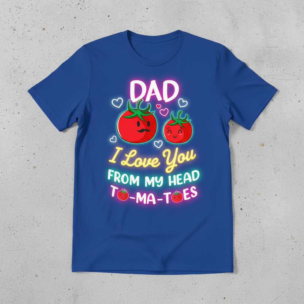 Dad I Love You From My Head To-Ma-Toes Funny Graphic T-Shirt Tee Present