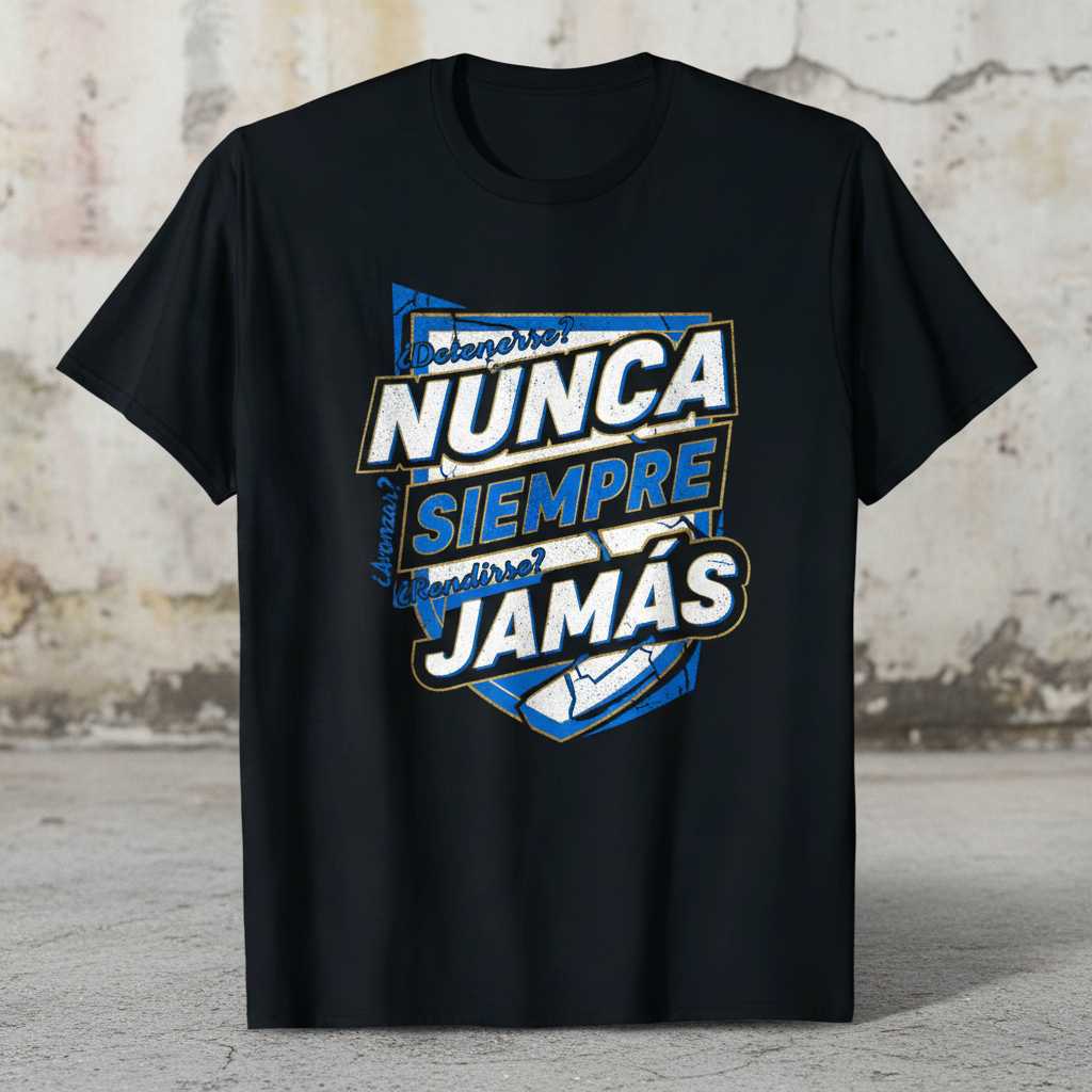 ¿Detenerse- Nunca Siempre ¿Avanzar- ¿Rendirse- Jamás Distressed T-Shirt Graphic Tee