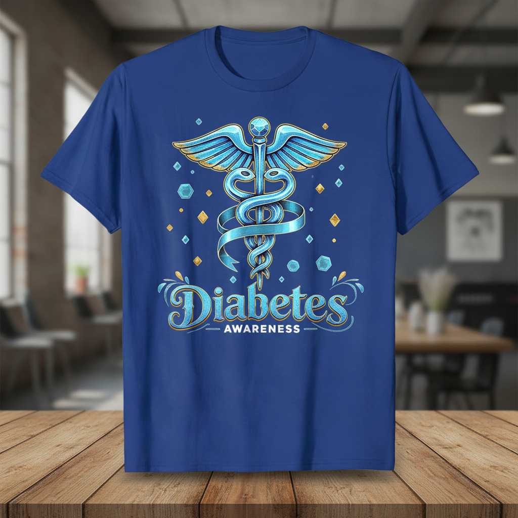 Diabetes Awareness Medical Graphic T-Shirt, Support Tee Unisex Present