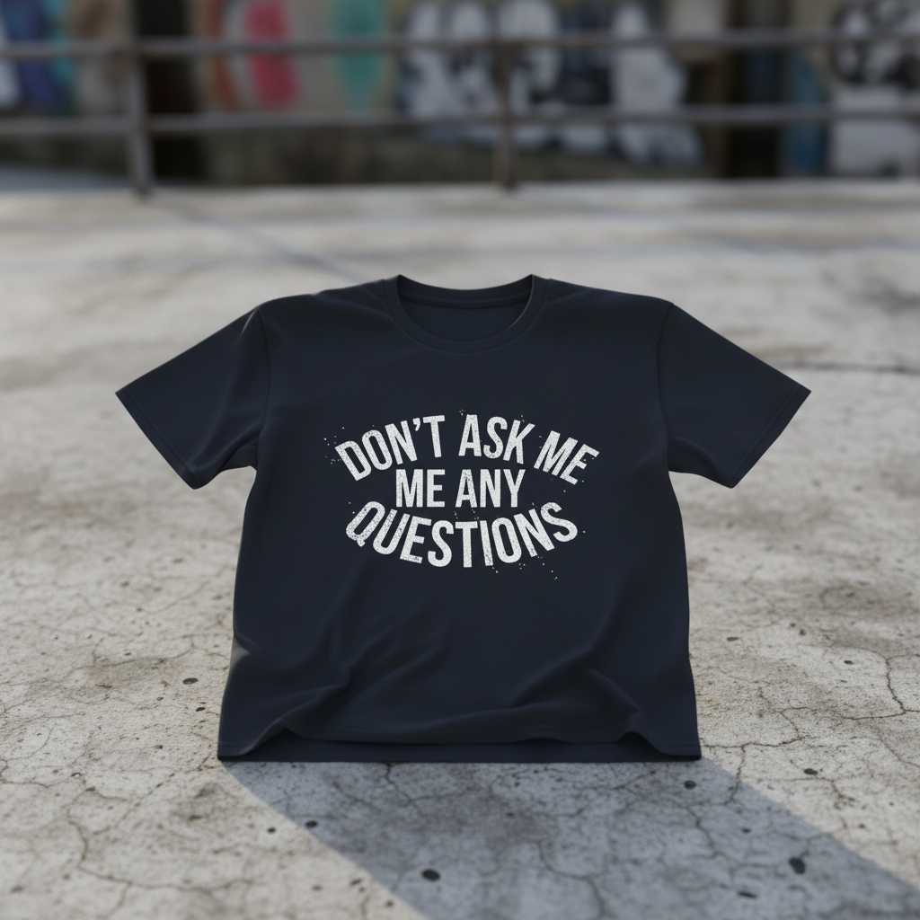 Dont Ask Me Any Questions Distressed T-Shirt, Funny Unisex Tee Merch Idea