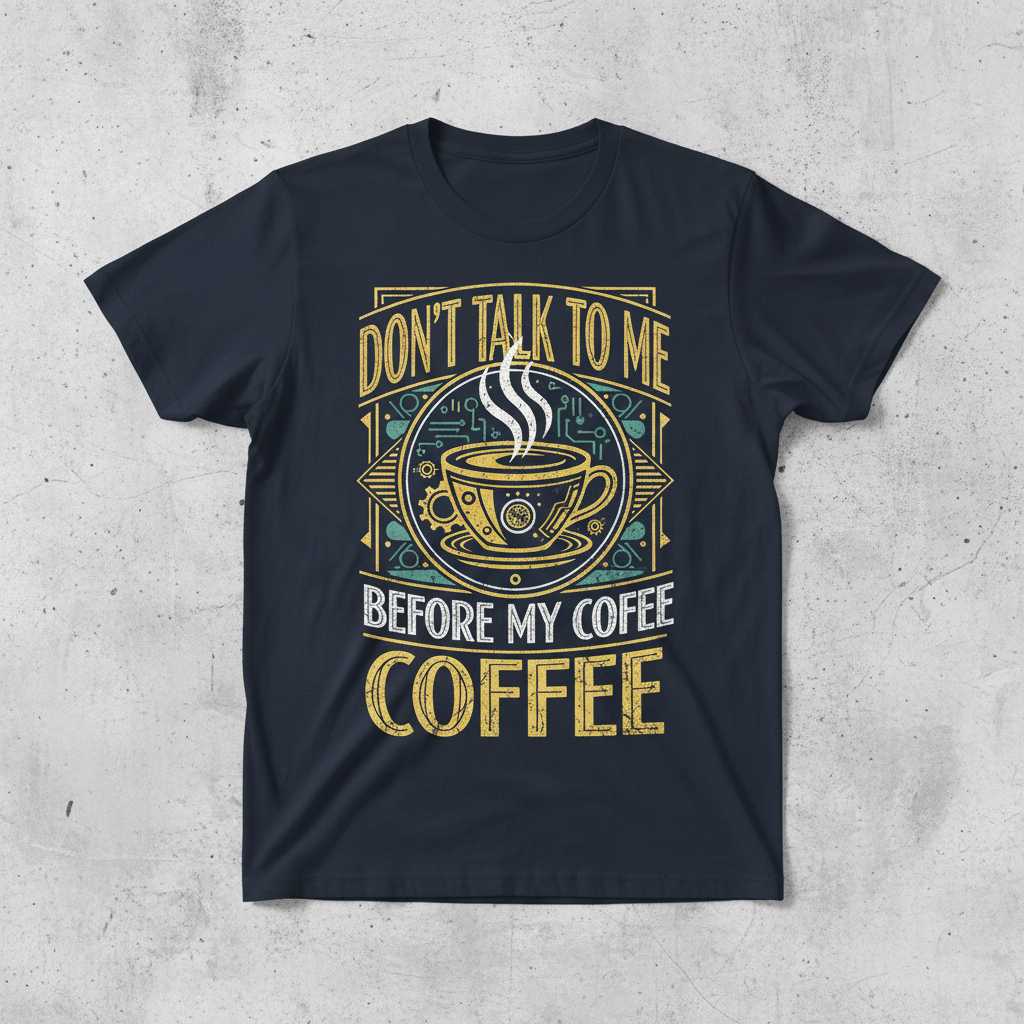 Dont Talk To Me Before My Coffee Vintage Retro T-Shirt Funny Graphic Tee