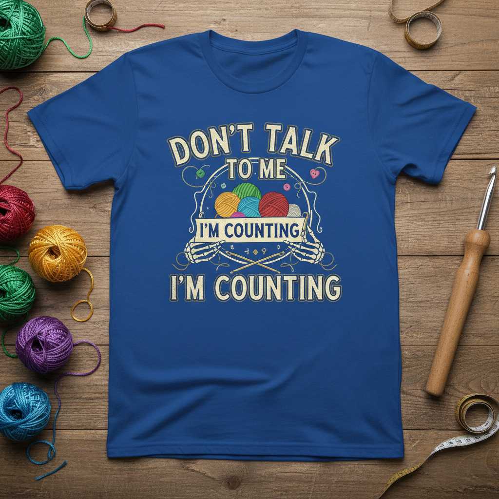Dont Talk To Me Im Counting Im Counting Vintage T-Shirt, Funny Knitting Tee
