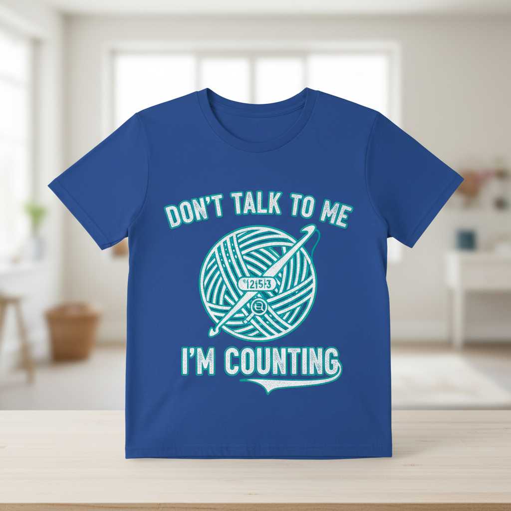 Dont Talk To Me Im Counting Retro Crochet T-Shirt, Funny Crocheting Tee Idea