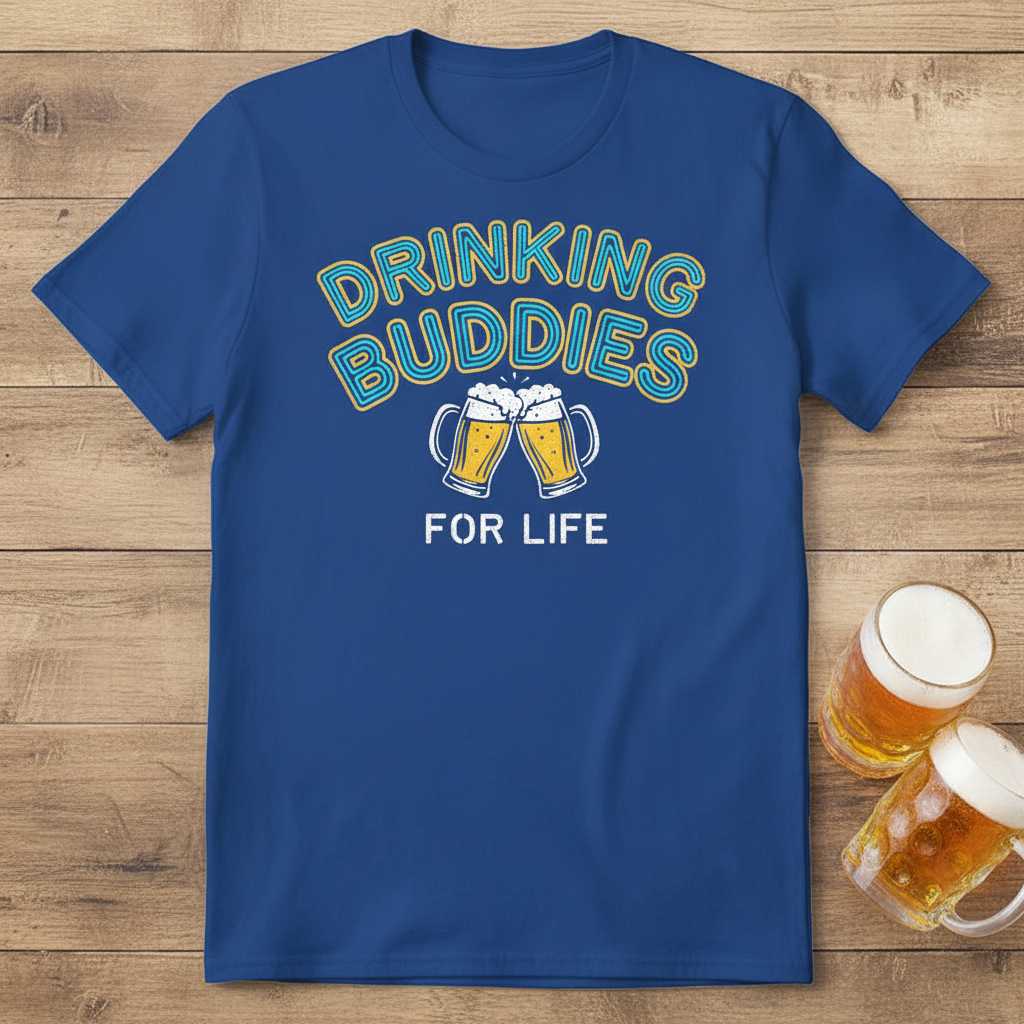 Drinking Buddies For Life Retro Unisex T-Shirt, Funny Beer Graphic Tee Present
