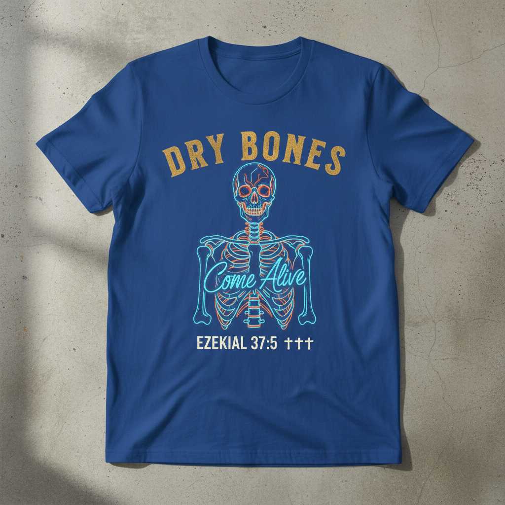 Dry Bones Come Alive Ezekial 37-5 Vintage Graphic T-Shirt, Unisex Tee Idea