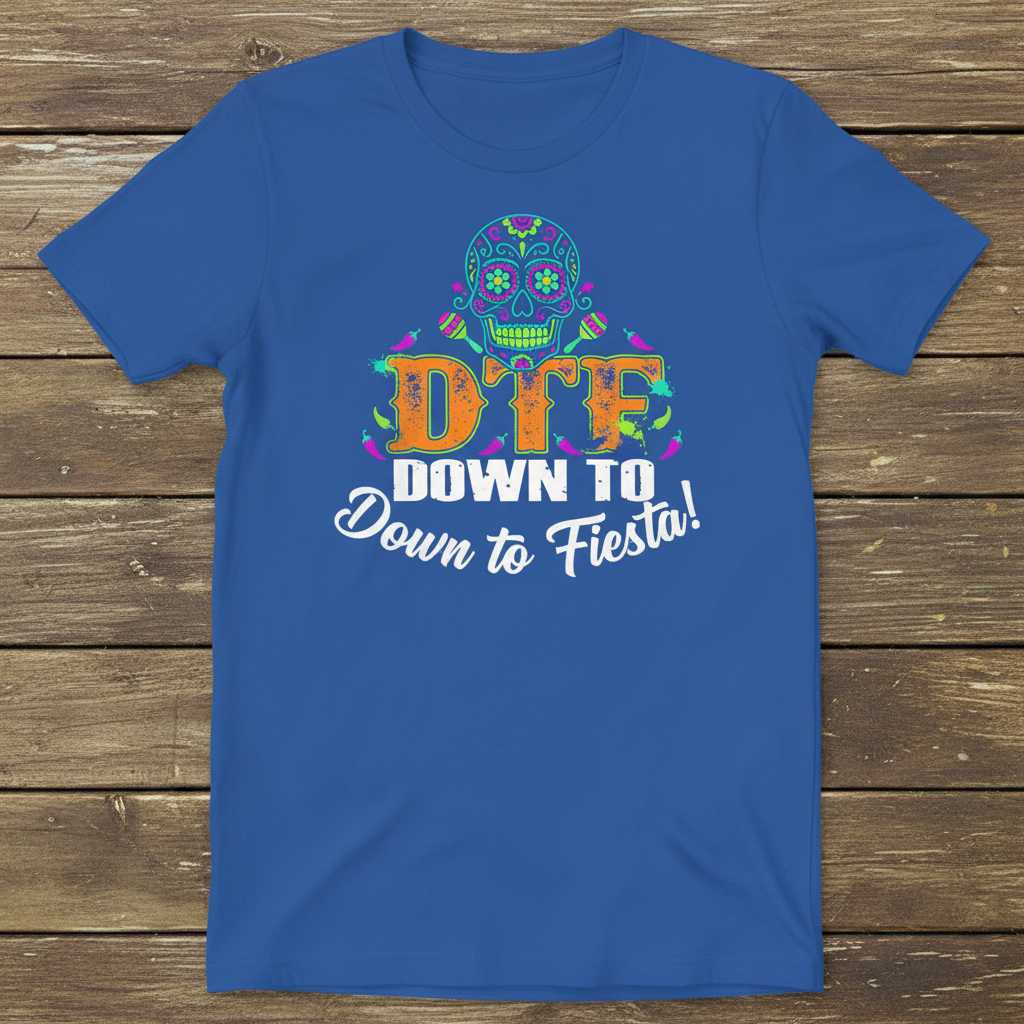 Dtf Down To Down To Fiesta Distressed T-Shirt, Funny Cinco De Mayo Tee Idea