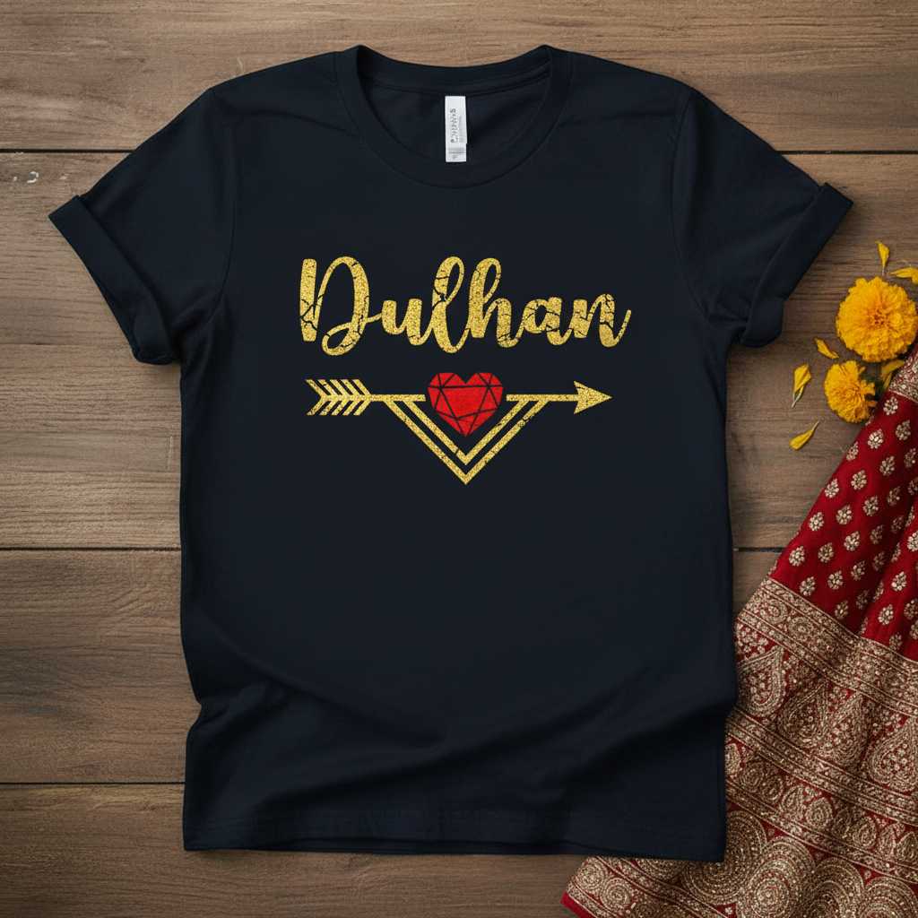 Dulhan Distressed T-Shirt, Graphic Indian Bride Tee Wedding Outfit Idea