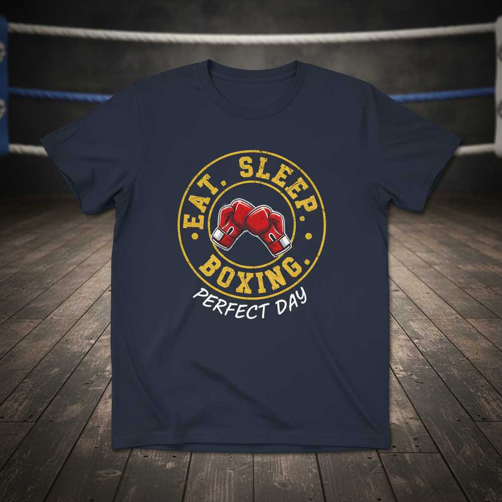 Eat Sleep Boxing Perfect Day Vintage Distressed T-Shirt, Graphic Tee Gear