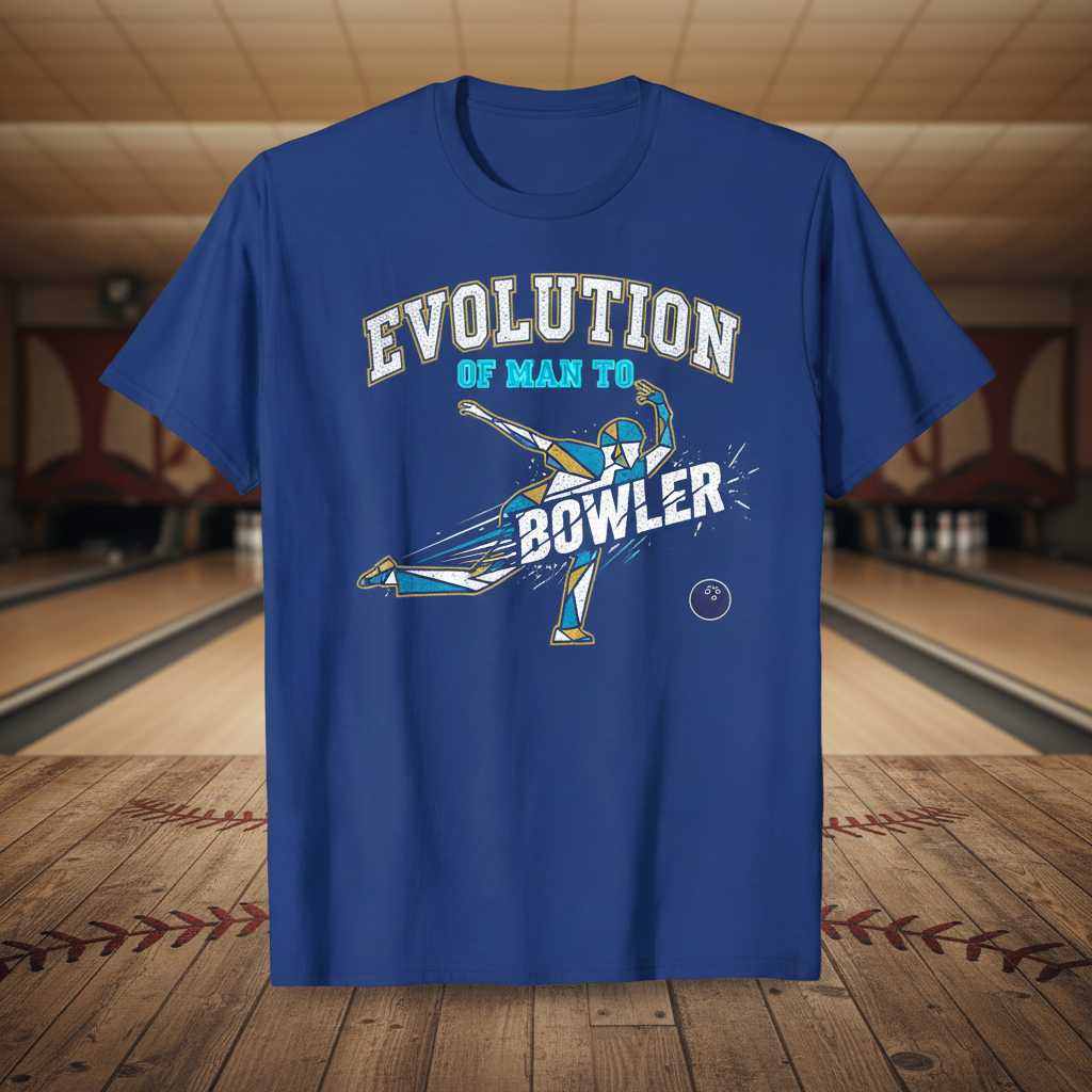 Evolution Of Man To Bowler Distressed T-Shirt, Funny Bowling Graphic Tee Idea