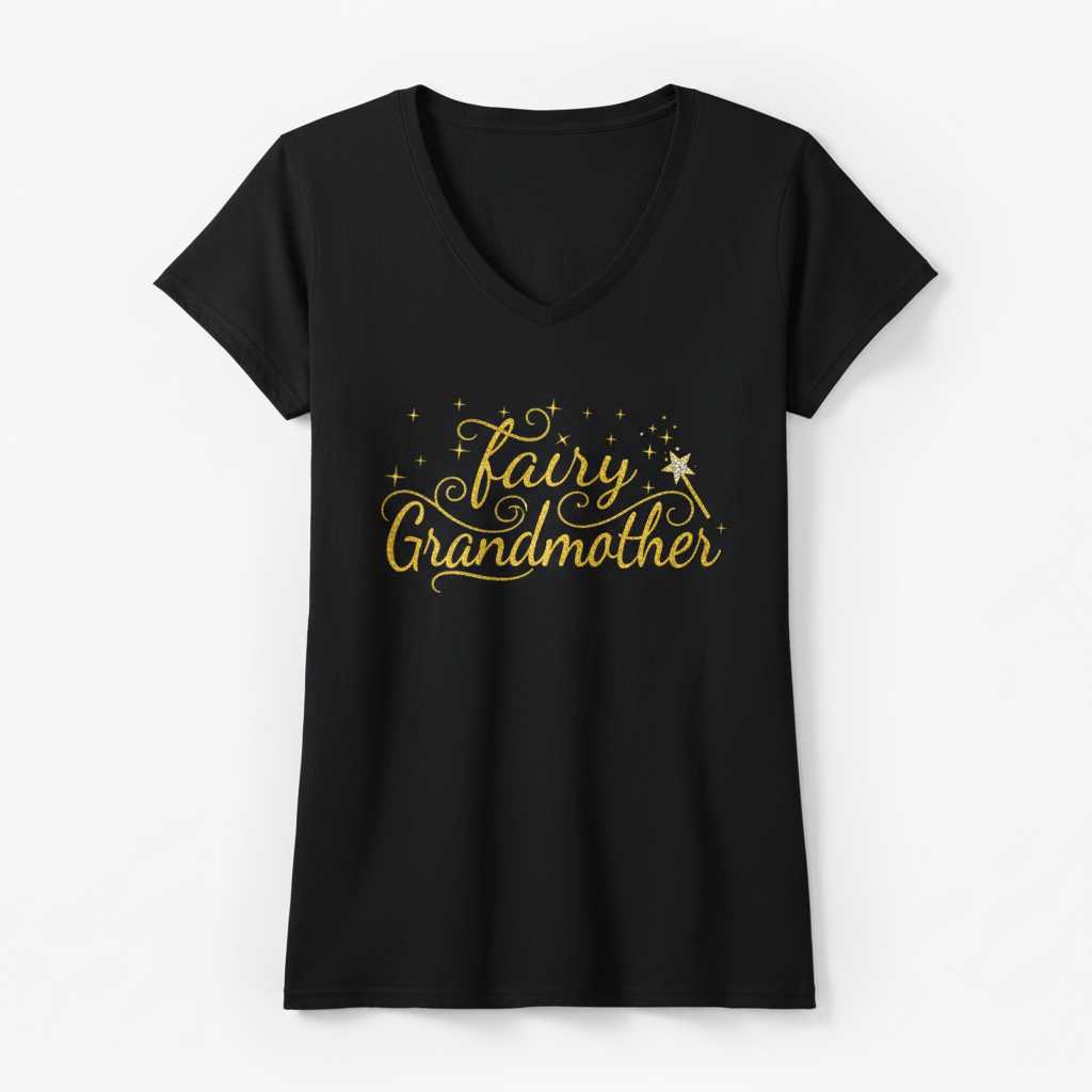 Fairy Grandmother Graphic T-Shirt, Cute Novelty Grandma Tee Present Idea