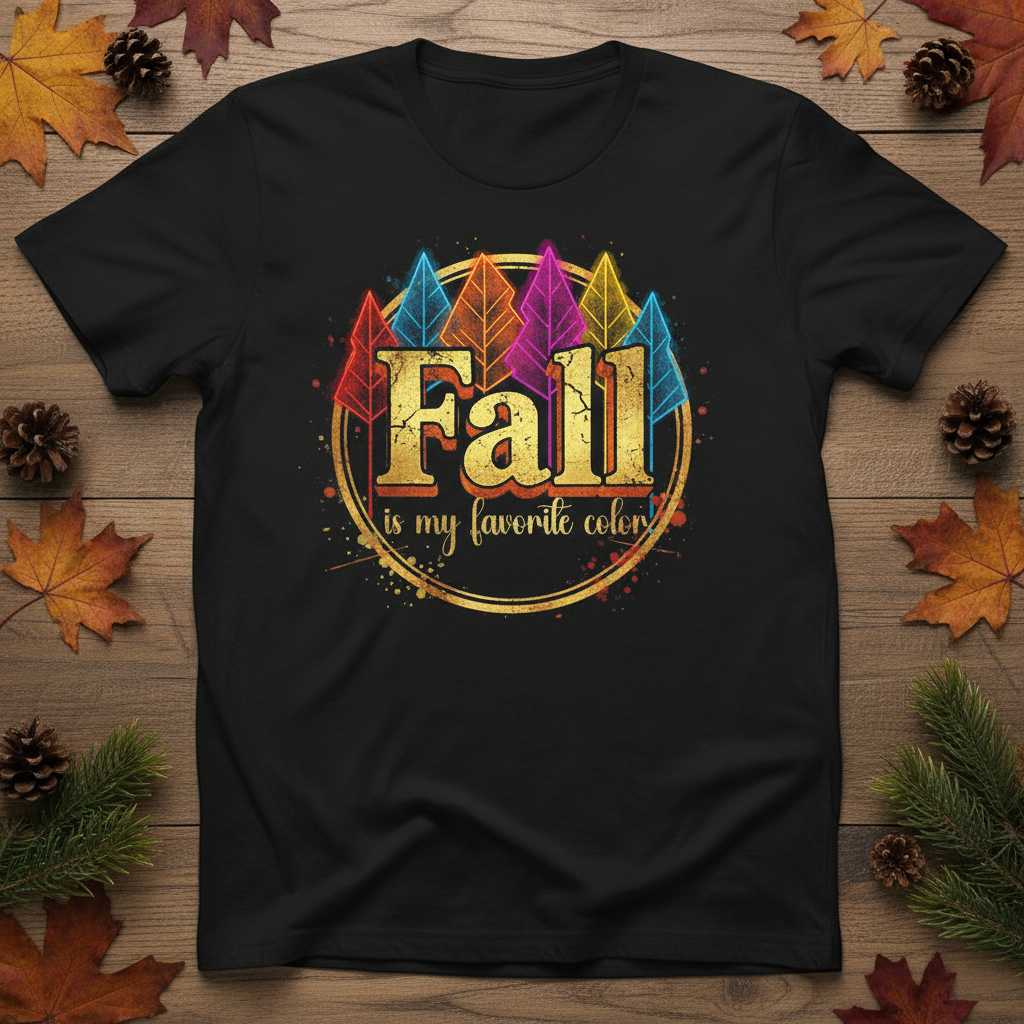 Fall Is My Favorite Color Distressed Graphic T-Shirt, Cute Autumn Tee Top