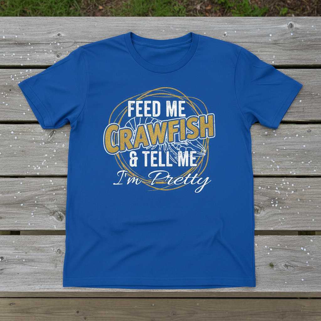 Feed Me Crawfish & Tell Me Im Pretty Graphic T-Shirt, Funny Cajun Tee Idea