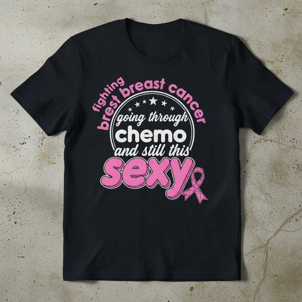 Fighting Breast Cancer Going Through Chemo And Still This Sexy Graphic T-Shirt Tee