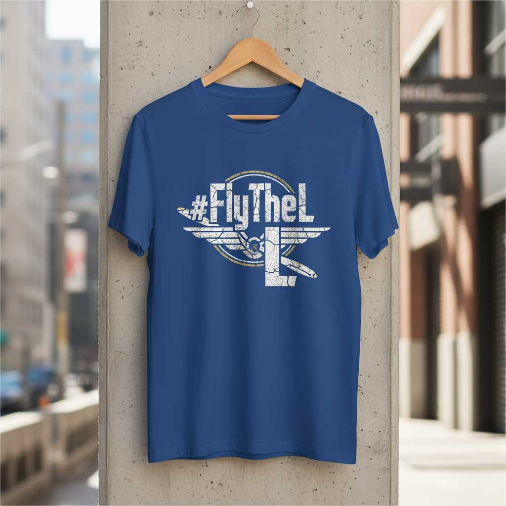 Fly The L Distressed Vintage Chicago Baseball T-Shirt Funny Novelty Tee