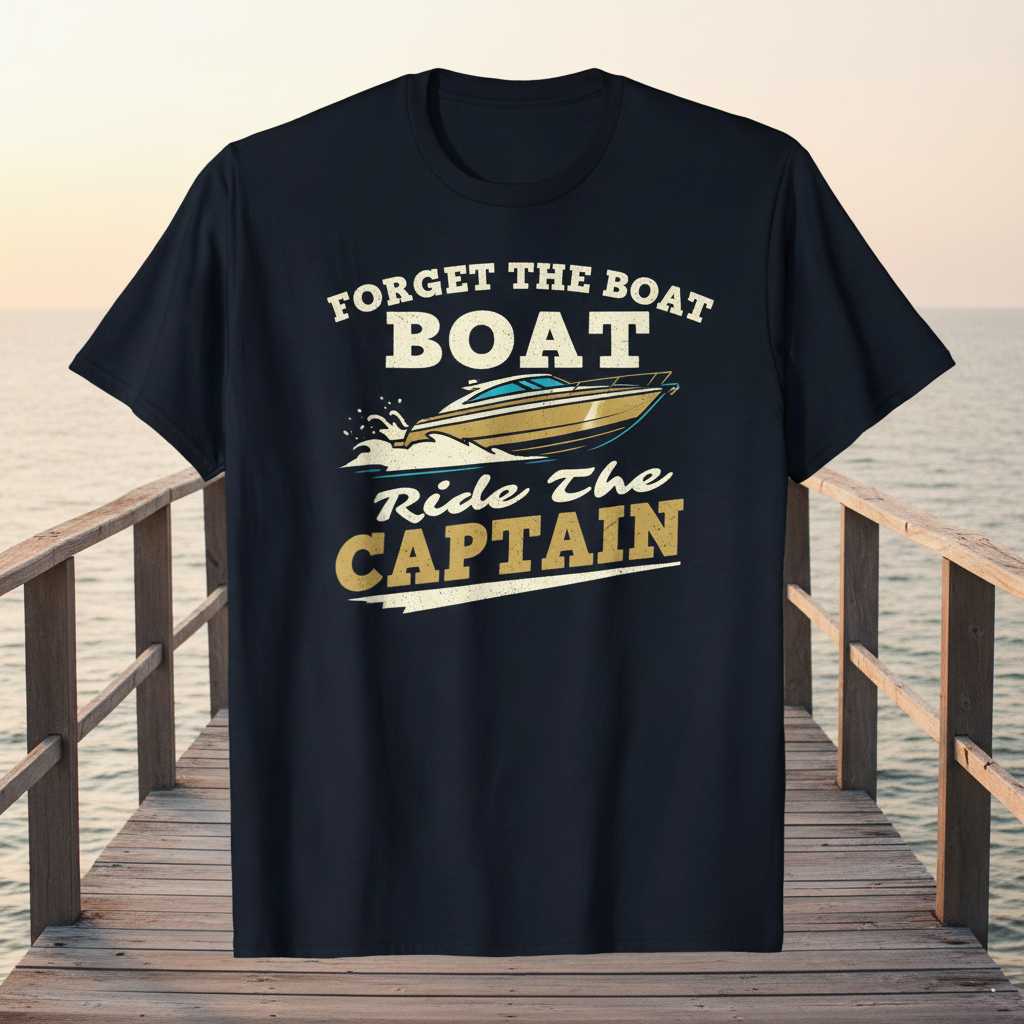 Forget The Boat Ride The Captain Distressed Vintage T-Shirt Funny Tee Idea