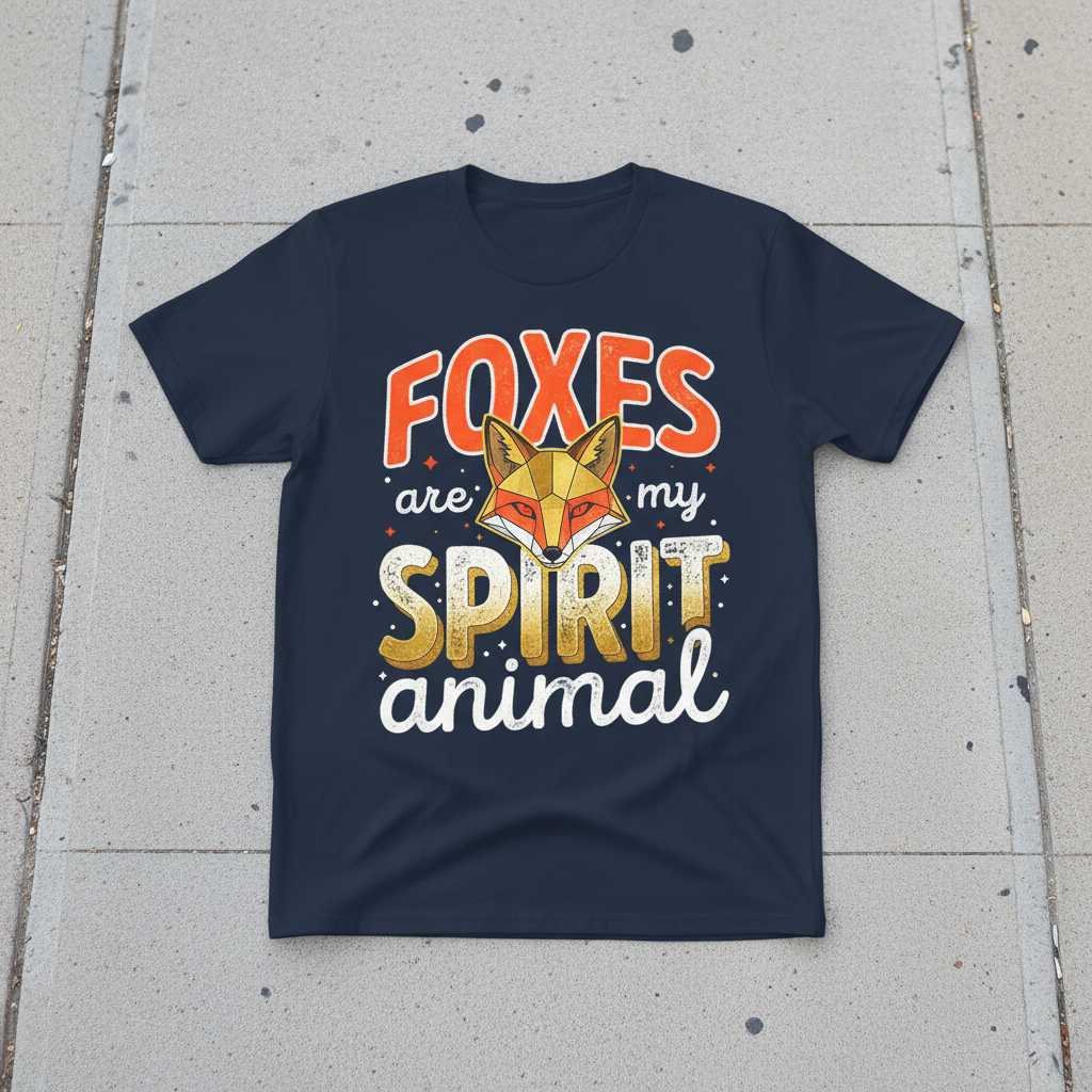 Foxes Are My Spirit Animal Distressed T-Shirt, Cute Graphic Tee Gift Idea