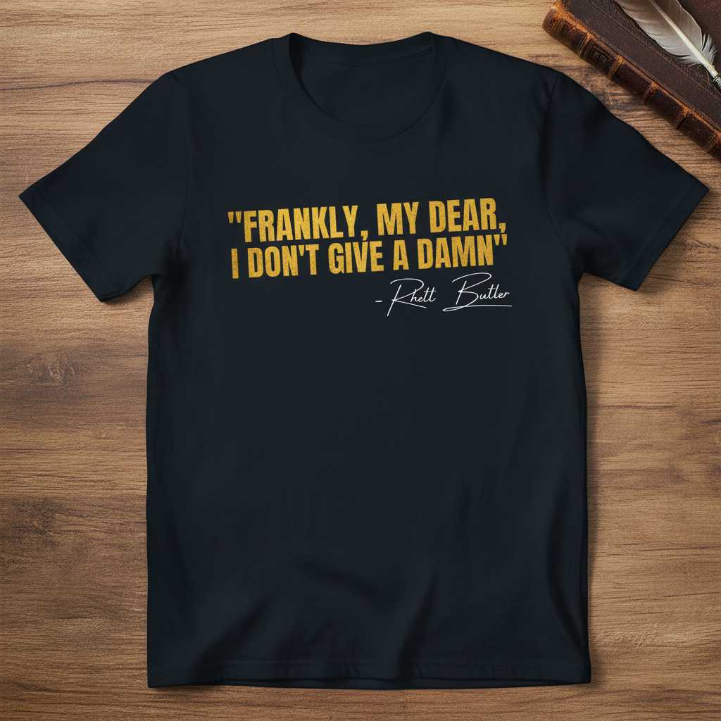 Frankly, My Dear, I Dont Give A Damn Rhett Butler Vintage T-Shirt Novelty Tee