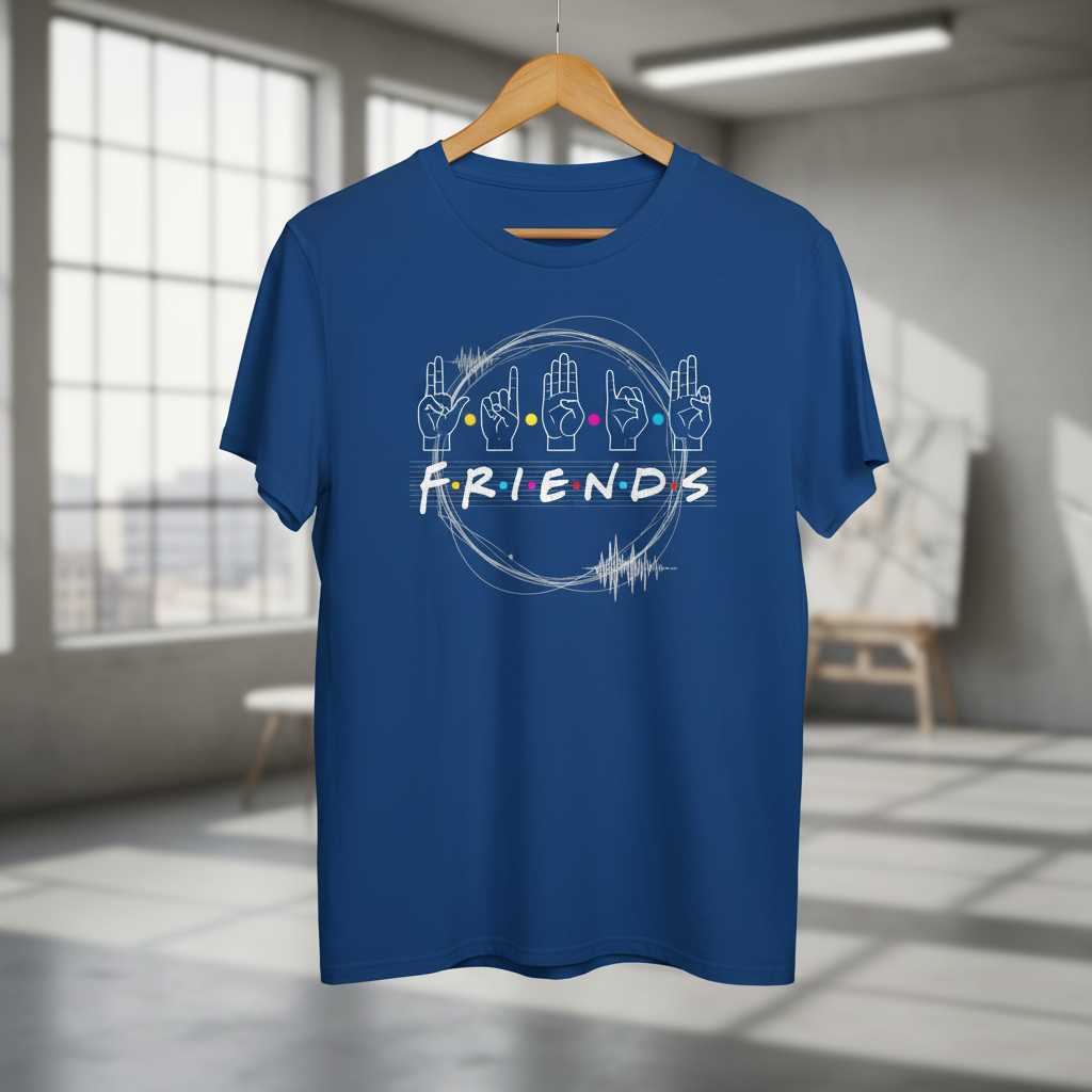 Friends Sign Language ASL Graphic T-Shirt, Deaf Awareness Hand Sign Tee
