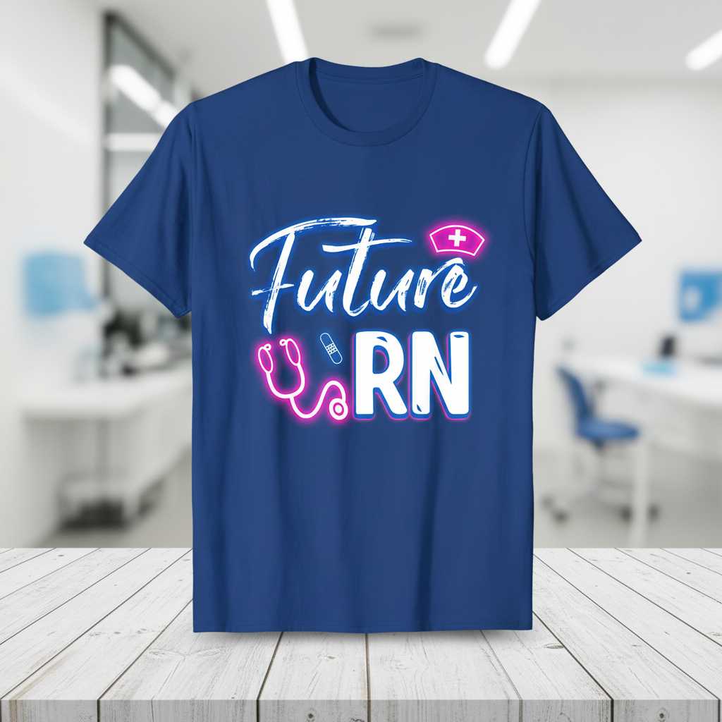 Future RN Graphic T-Shirt, Cute Nursing School Student Tee Graduation Idea